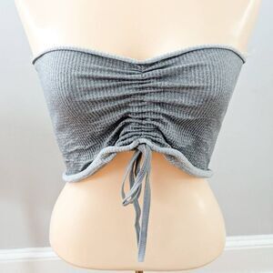 NWT Love Drawstring Gray Tube Tank Top